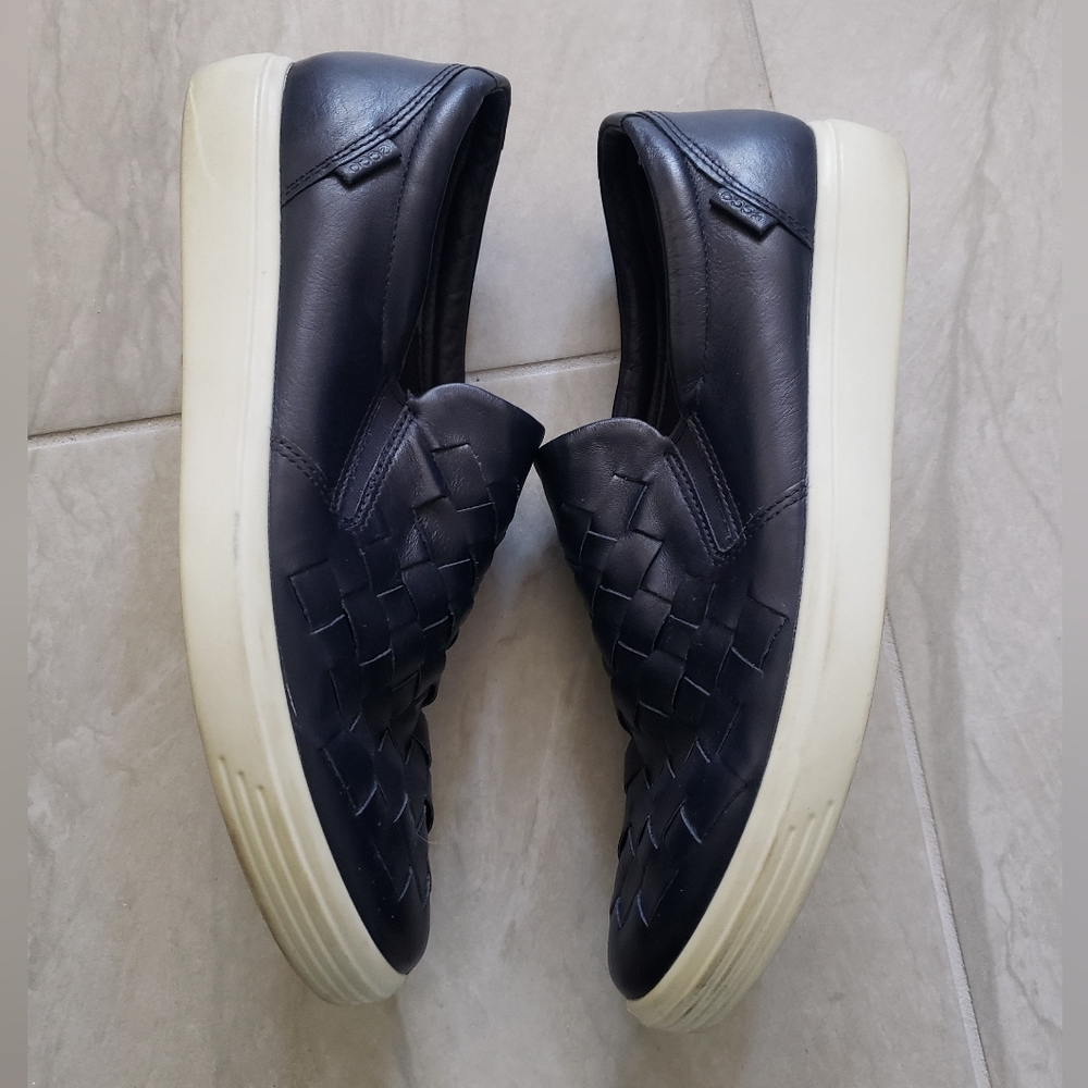 EUC ECCO Soft Leather Woven Slip-On Sneakers - Picture 6 of 11